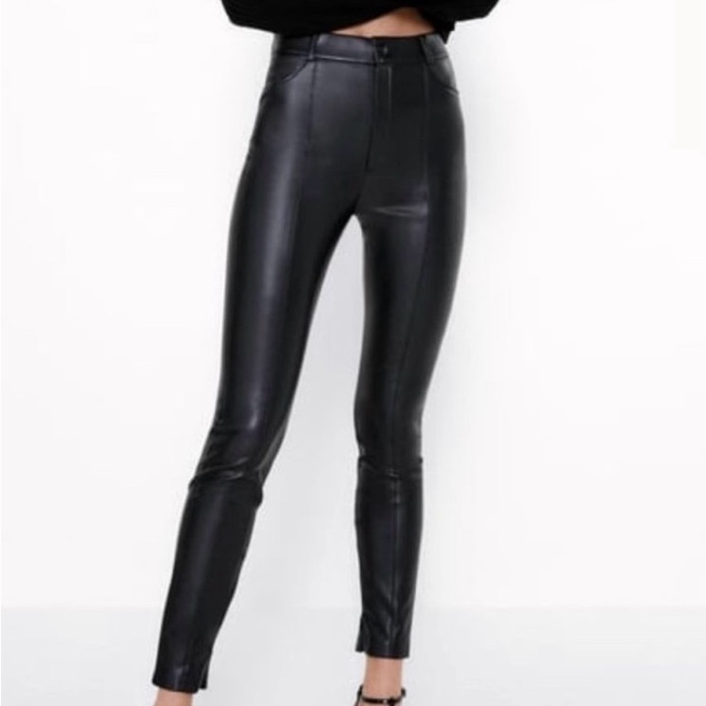 Zara faux leather pants XL